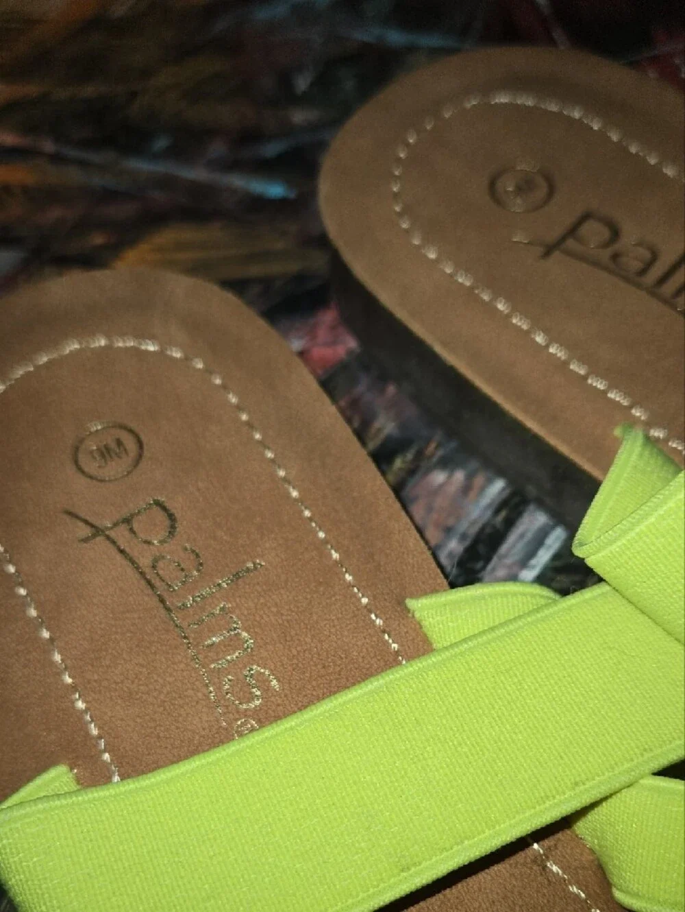 Palms Neon Lime Strappy Women's Slide Sandals
